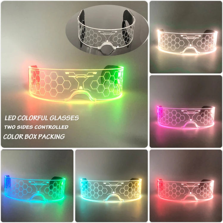 Cyberpunk LED Light-Up Glasses | Glow Rave & Party Eyewear