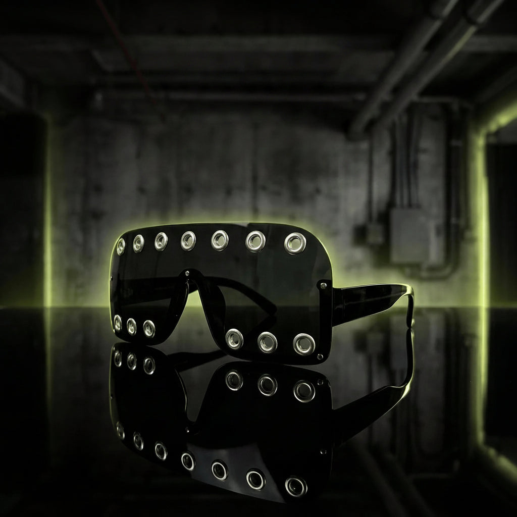 Cyberpunk Rectangle Studded Sunglasses | UV400 Party Eyewear