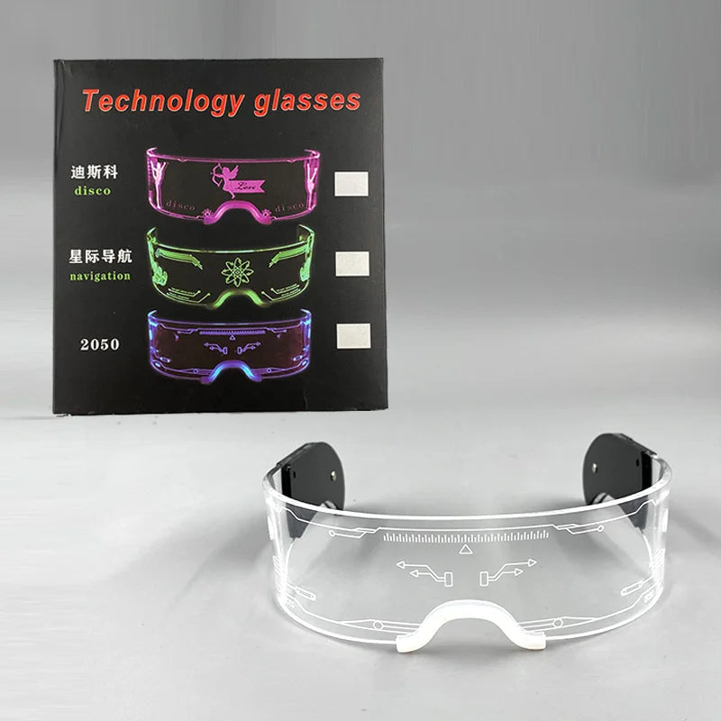 Cyberpunk LED Light-Up Glasses | Glow Rave & Party Eyewear