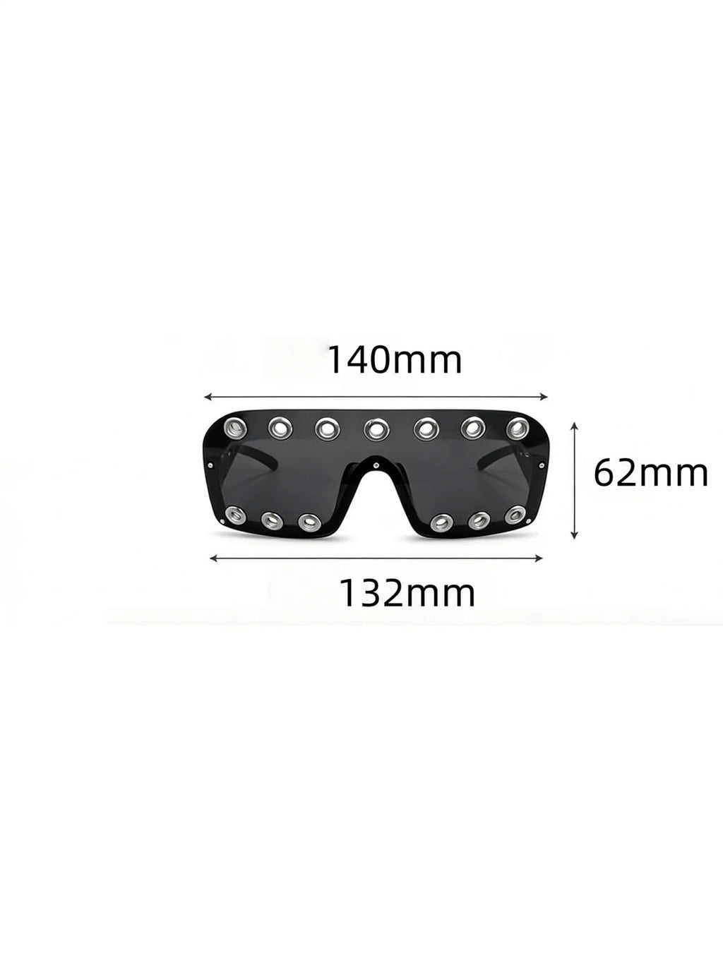 Cyberpunk Rectangle Studded Sunglasses | UV400 Party Eyewear