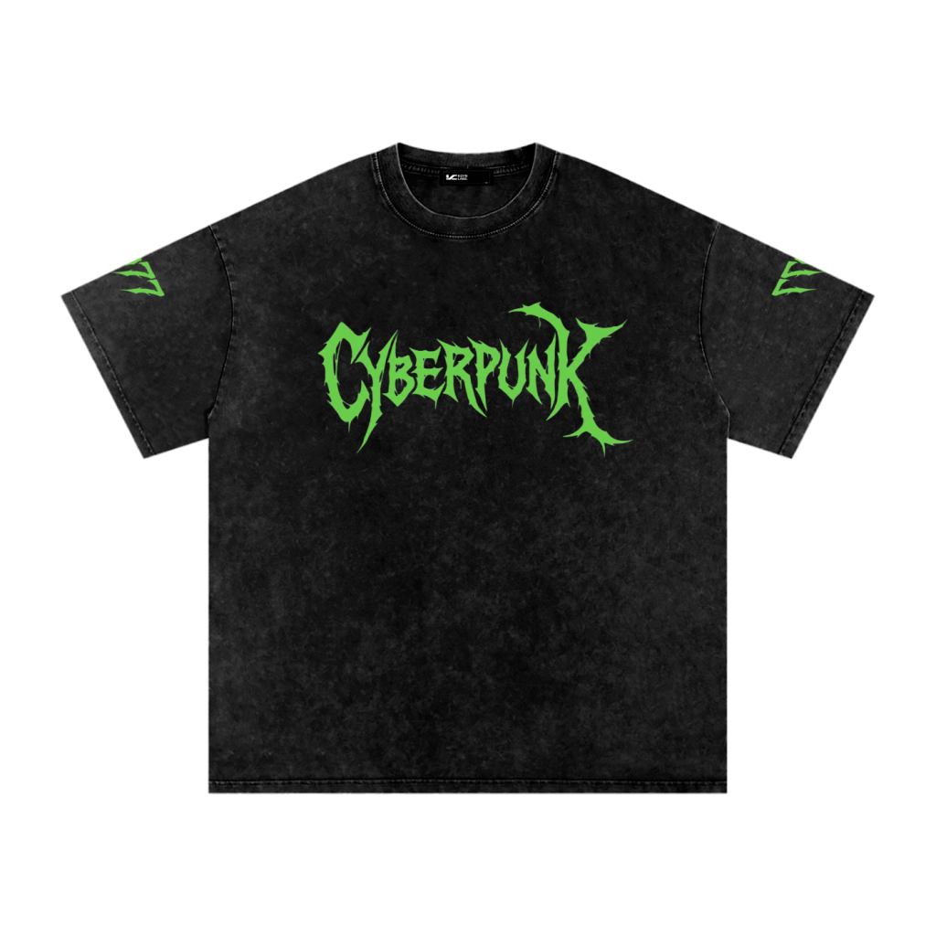 CyberPunk 2077 Snow Washed Oversized Cotton T-Shirt | By KOYNLABS
